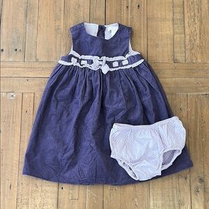 Janie and jack spring meadow purple corduroy bow dress